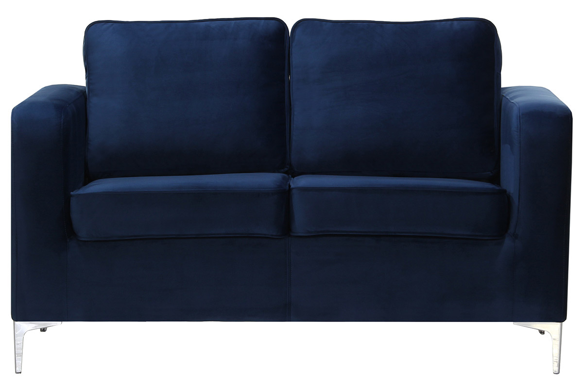 Design-Sofa 2-Sitzer Velours Dunkelblau HARRY