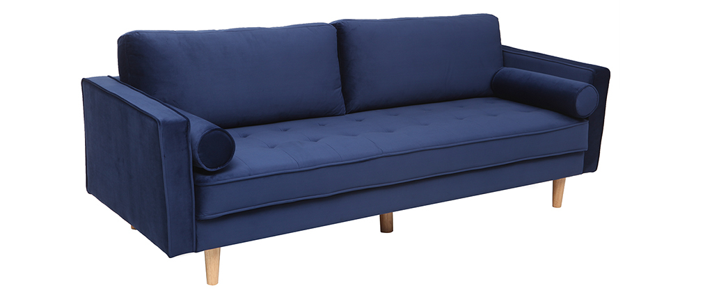 Design-Sofa - 3-4 Plätze - Samt Nachtblau - IMPERIAL - Miliboo