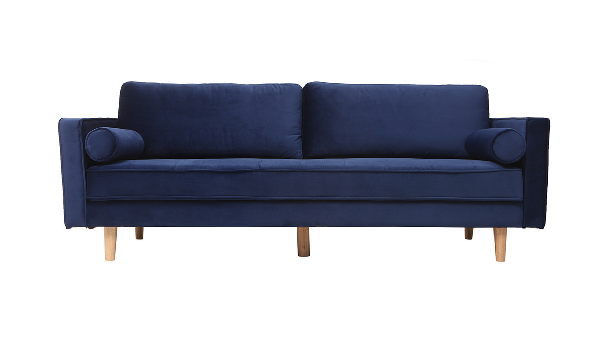 Design-Sofa - 3-4 Pltze - Samt Nachtblau - IMPERIAL