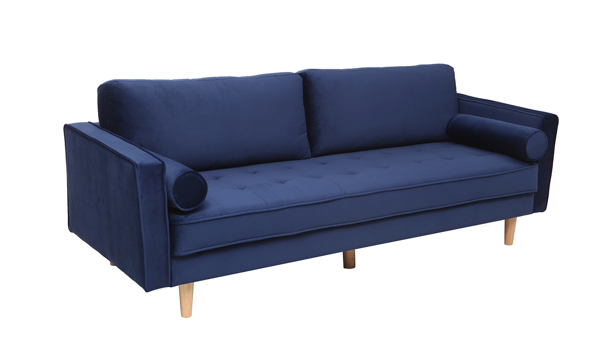 Design-Sofa - 3-4 Pltze - Samt Nachtblau - IMPERIAL