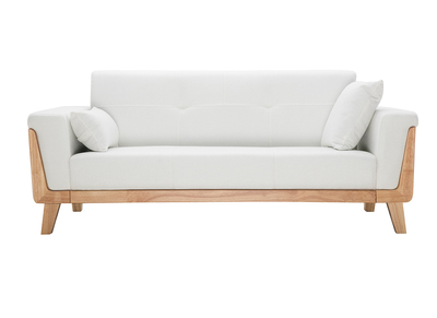 Design-Sofa 3 Plätze Altweiß Holzbeine FJORD