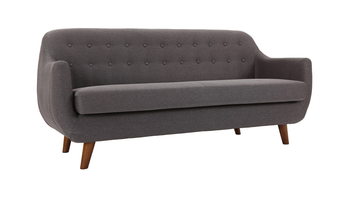 Design-Sofa 3 Pltze Anthrazitgrau YNOK