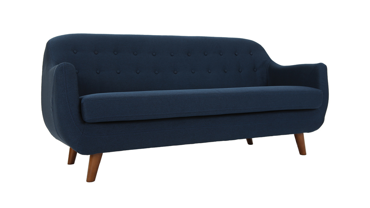 Design-Sofa 3 Pltze Blau YNOK