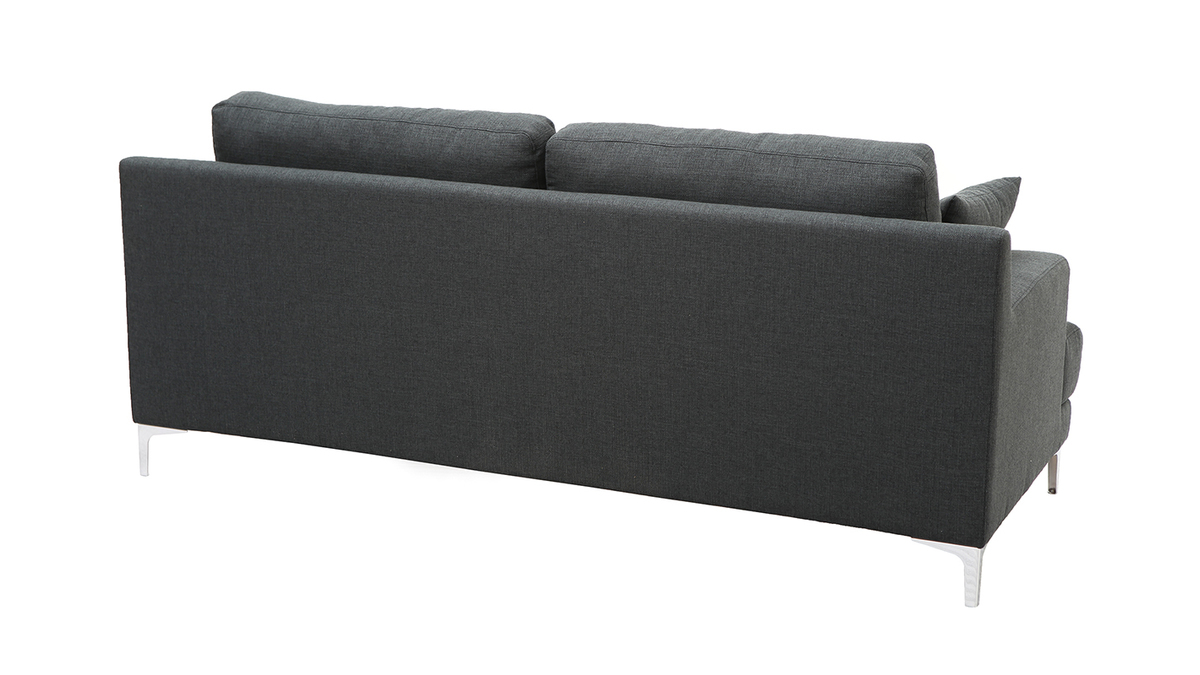 Design-Sofa 3 Pltze dunkelgrauer Stoff BOMEN