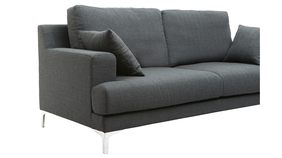 Design-Sofa 3 Pltze dunkelgrauer Stoff BOMEN