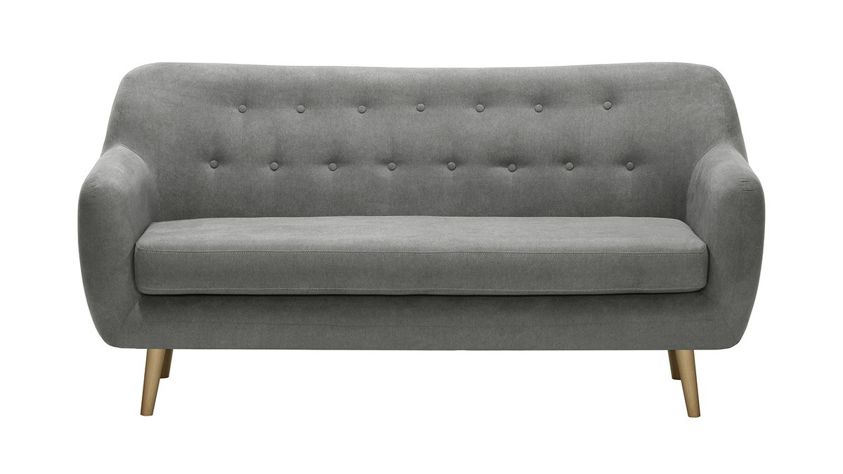 Design-Sofa 3 Pltze grauer Stoff ABSOLUTE