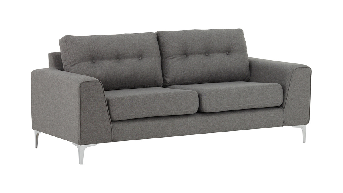 Design-Sofa 3 Pltze hellgrau EBONY