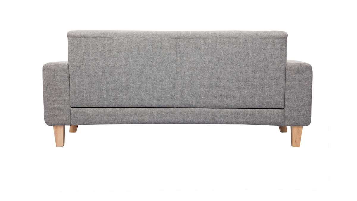 Design-Sofa 3 Pltze Hellgrau Holzbeine FJORD