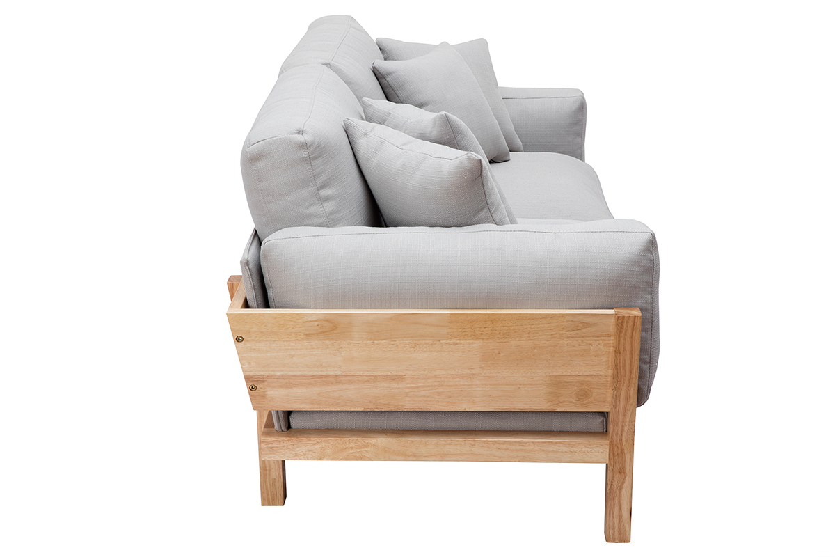 Design-Sofa 3 Pltze Hellgrau Holzbeine KYO