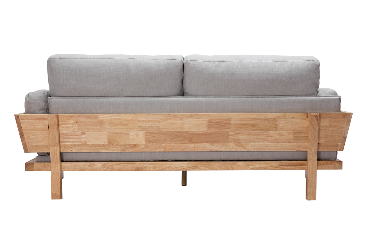 Design-Sofa 3 Pltze Hellgrau Holzbeine KYO