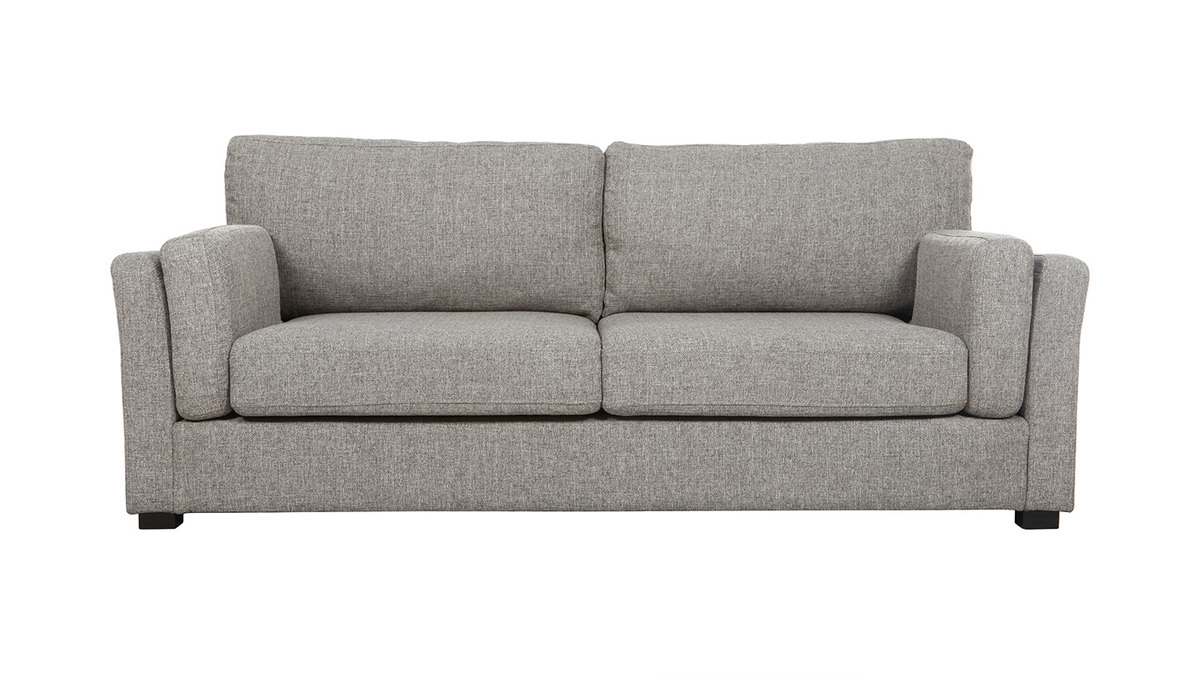 Design-Sofa 3 Pltze hellgrauer Stoff MILORD