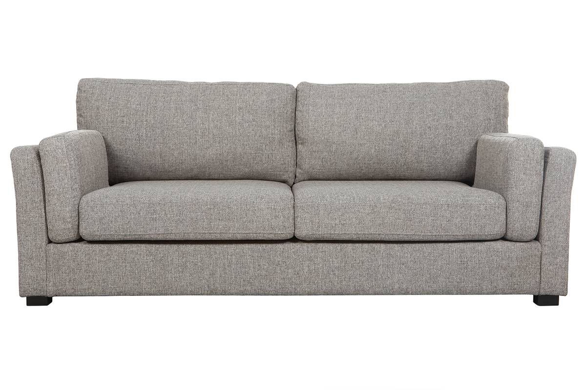 Design-Sofa 3 Pltze hellgrauer Stoff MILORD