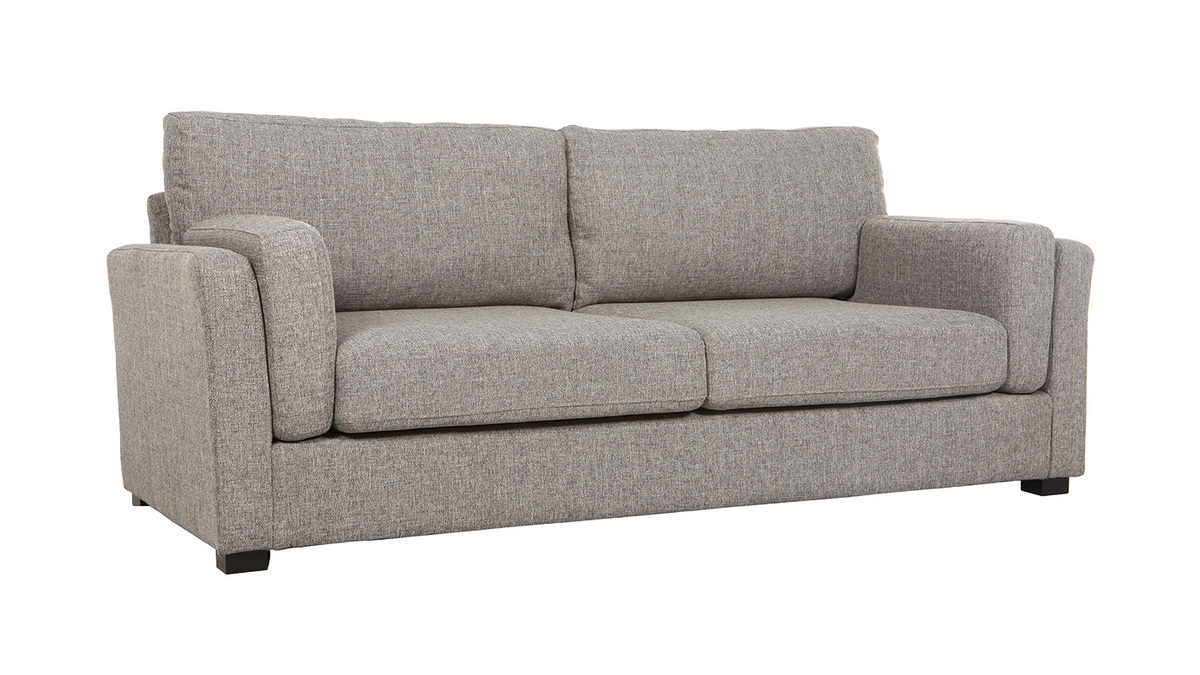 Design-Sofa 3 Pltze hellgrauer Stoff MILORD