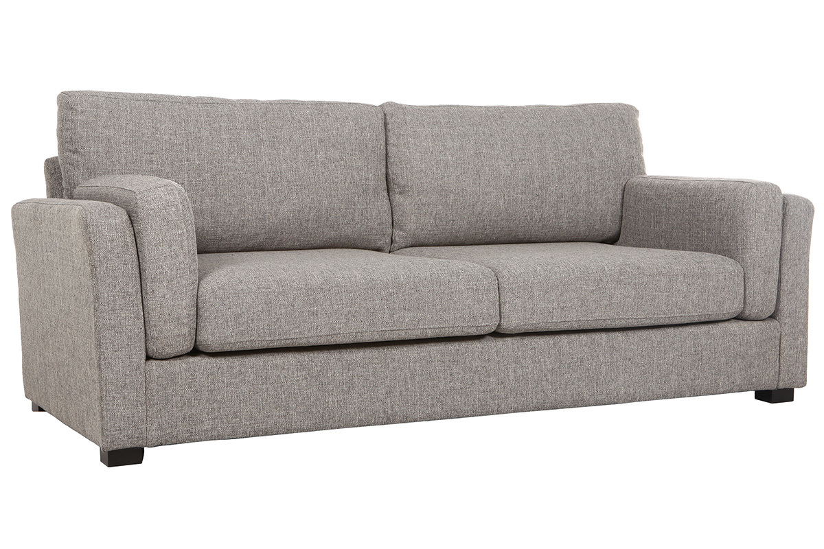 Design-Sofa 3 Pltze hellgrauer Stoff MILORD