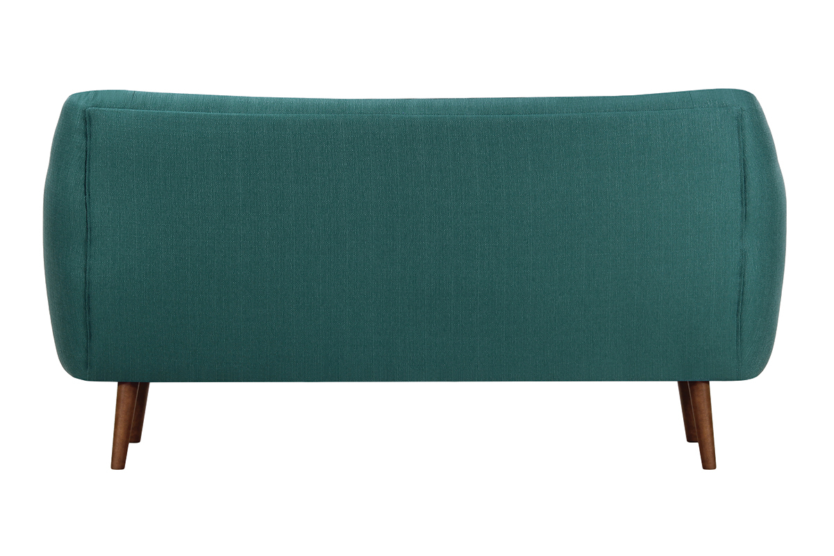 Design-Sofa 3 Pltze Stoff Blaugrn Beine Nussbaum OLAF