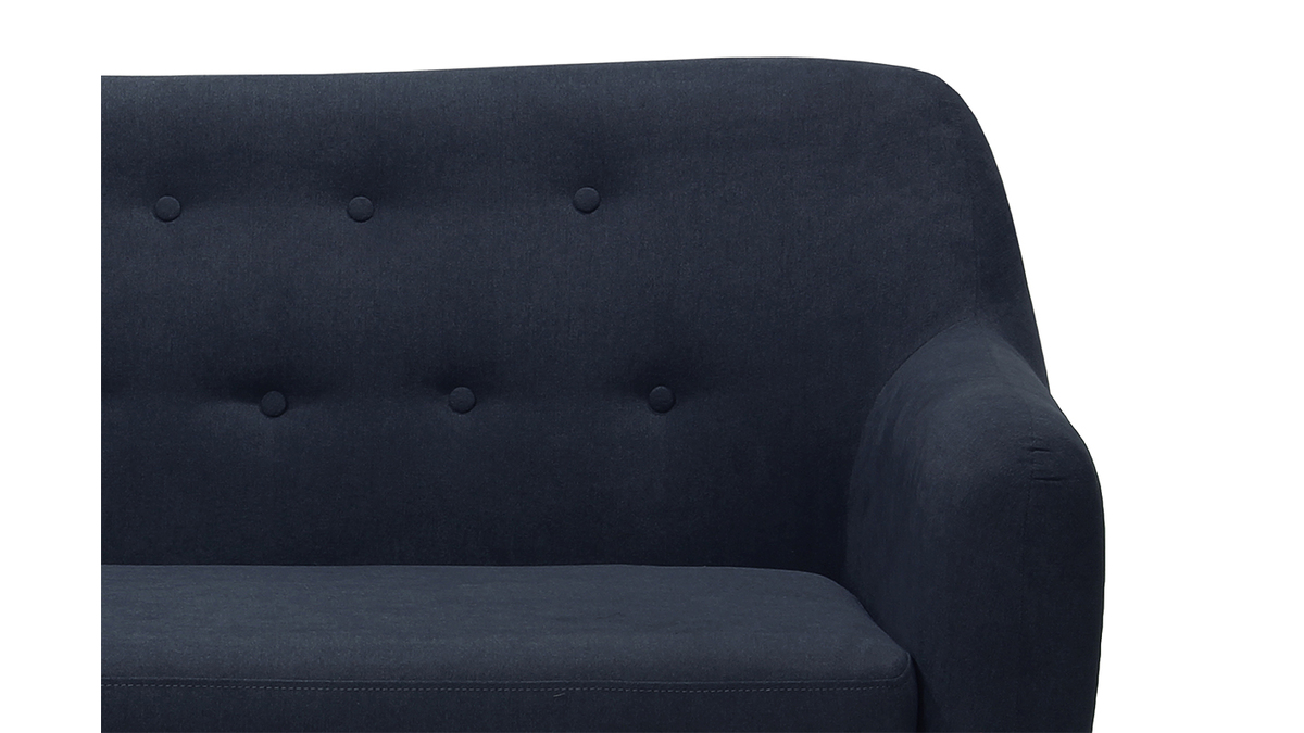 Design-Sofa 3 Pltze Stoff Dunkelblau ABSOLUTE
