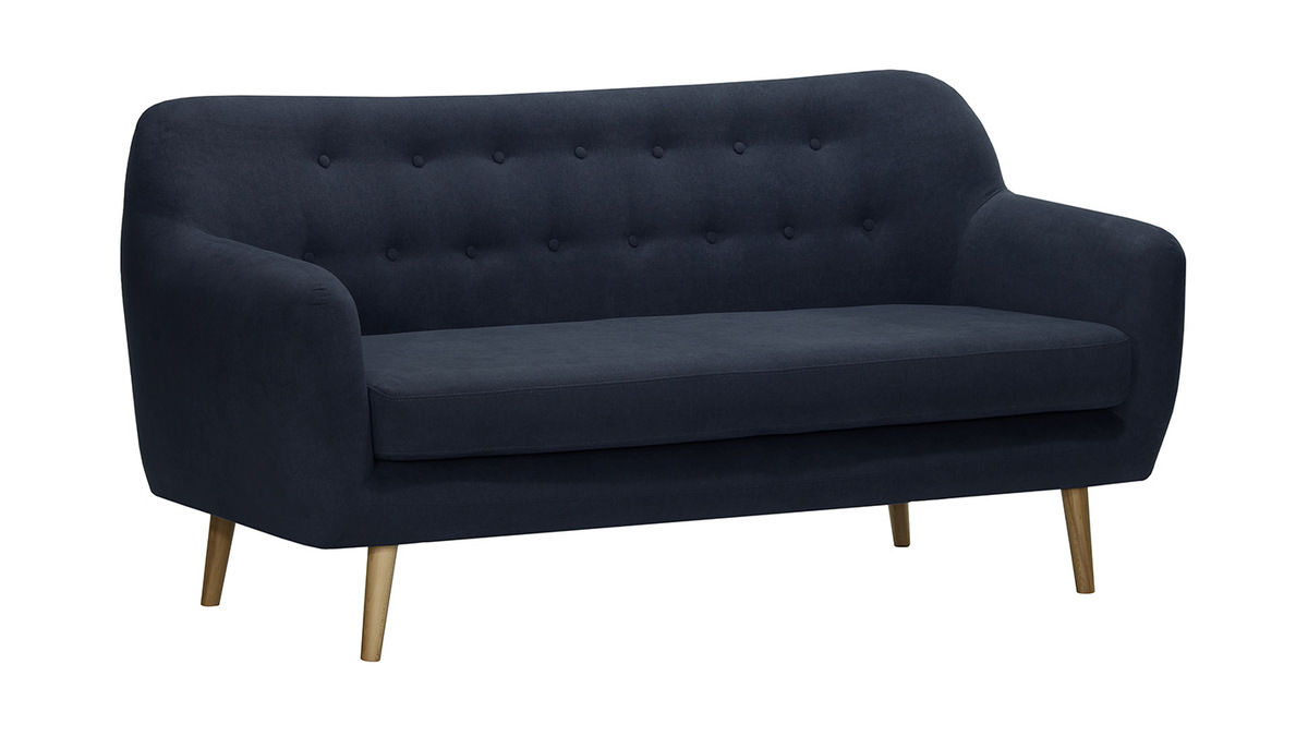 Design-Sofa 3 Pltze Stoff Dunkelblau ABSOLUTE