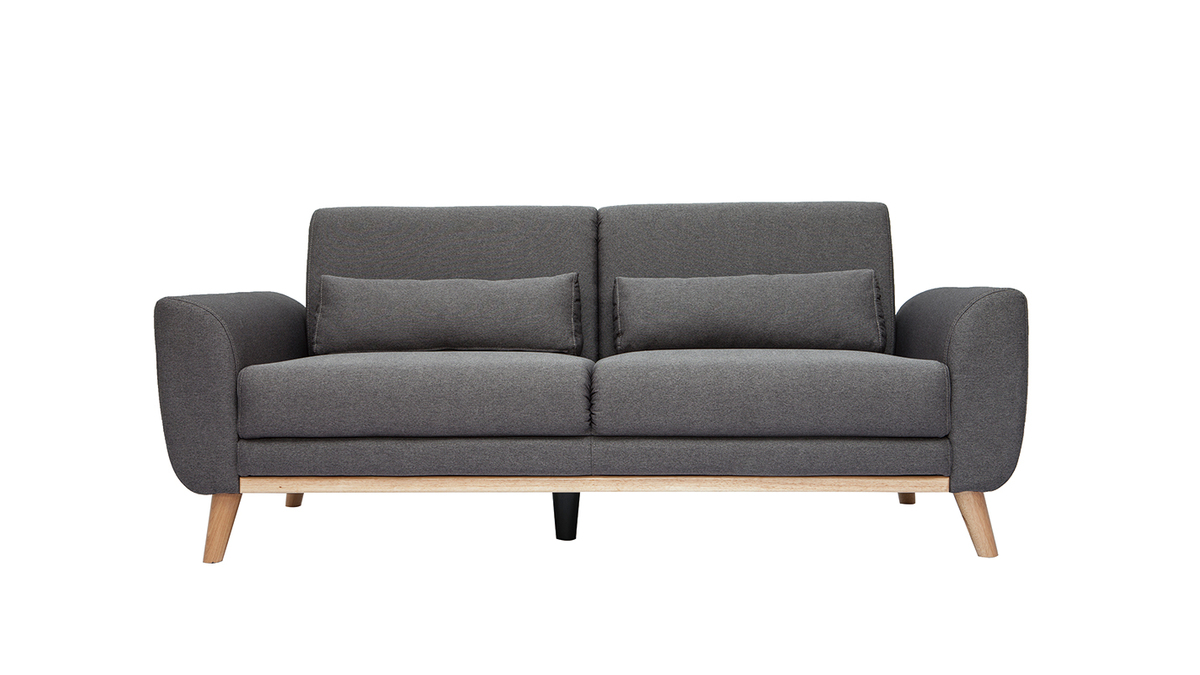 Design-Sofa 3 Plätze Stoff dunkelgrauer EKTOR