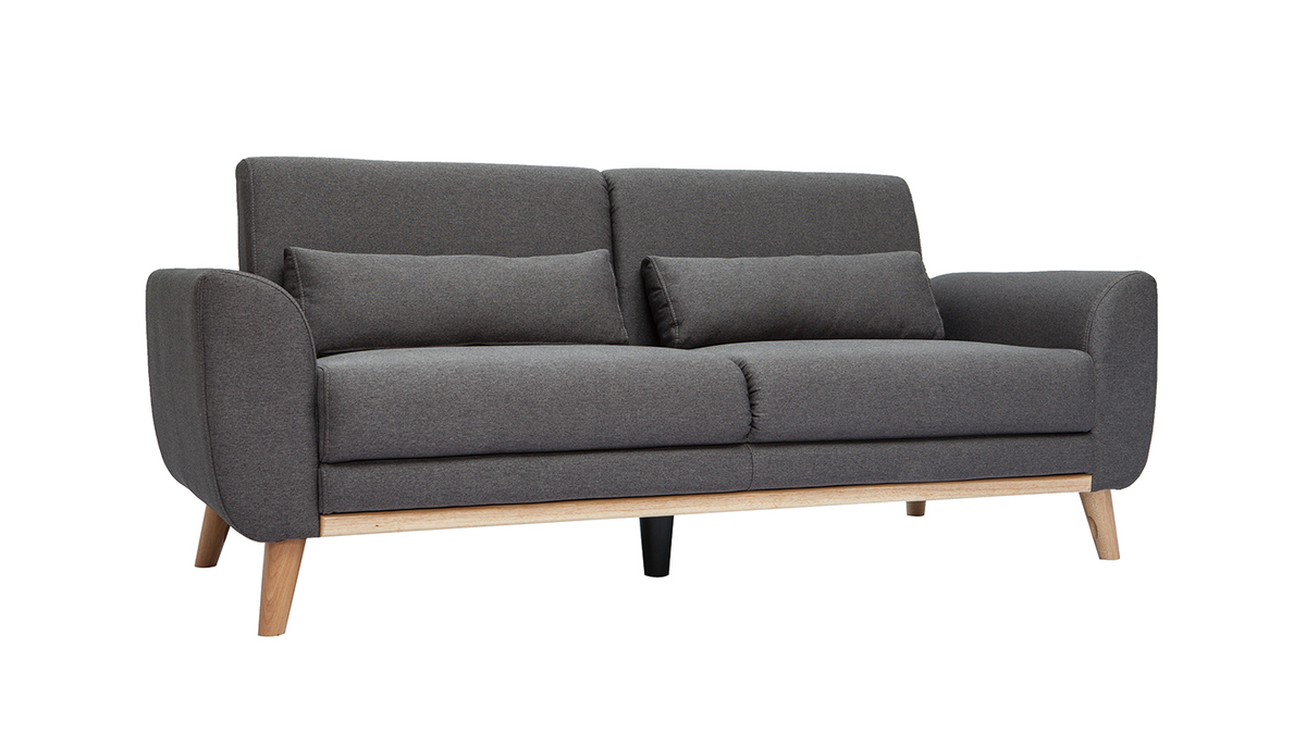 Design-Sofa 3 Pltze Stoff dunkelgrauer EKTOR