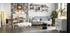 Design-Sofa 3 Plätze Stoff Hellgrau Eichenbeine EKTOR