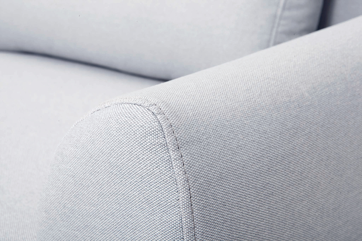 Design-Sofa 3 Pltze Stoff Hellgrau Eichenbeine EKTOR