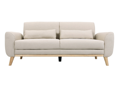 Design-Sofa 3 Plätze Stoff naturfarben Eichenbeine EKTOR