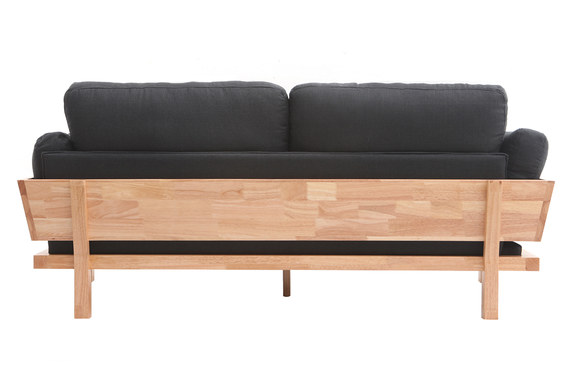 Design-Sofa 3-Sitzer abziehbarer, anthrazitgrauer Stoff YNOK