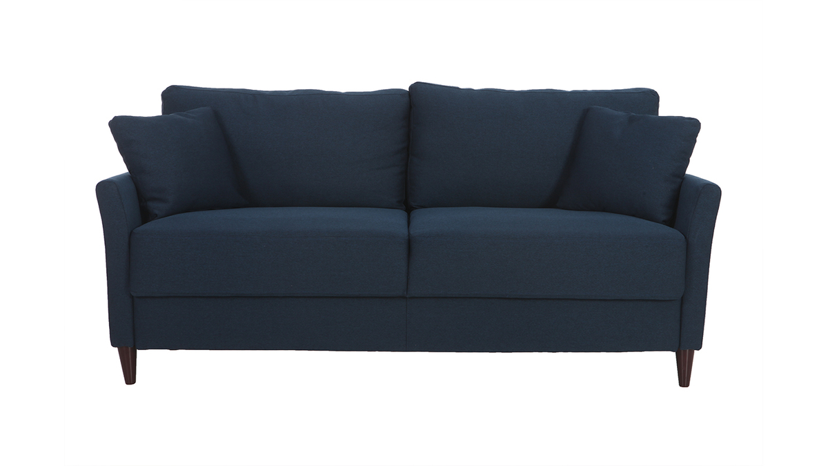 Design-Sofa 3-Sitzer aus dunkelblauem Stoff mit Stauraum MEDLEY