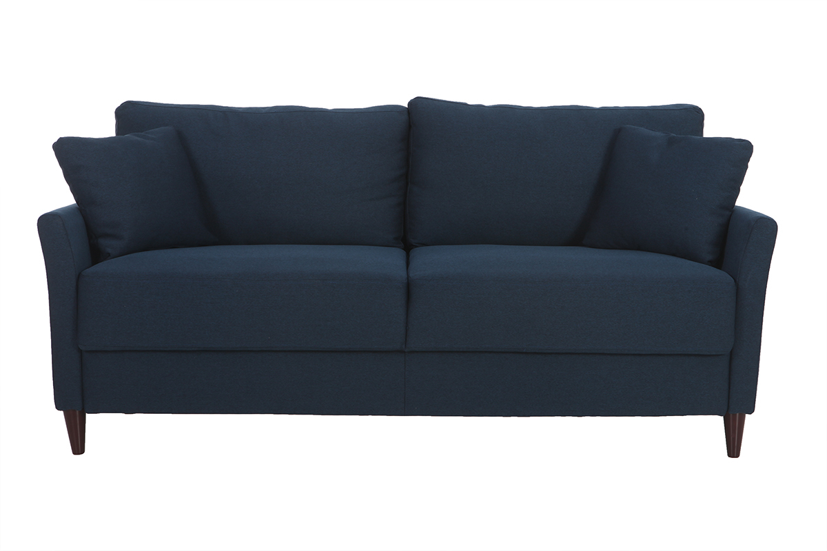 Design-Sofa 3-Sitzer aus dunkelblauem Stoff mit Stauraum MEDLEY