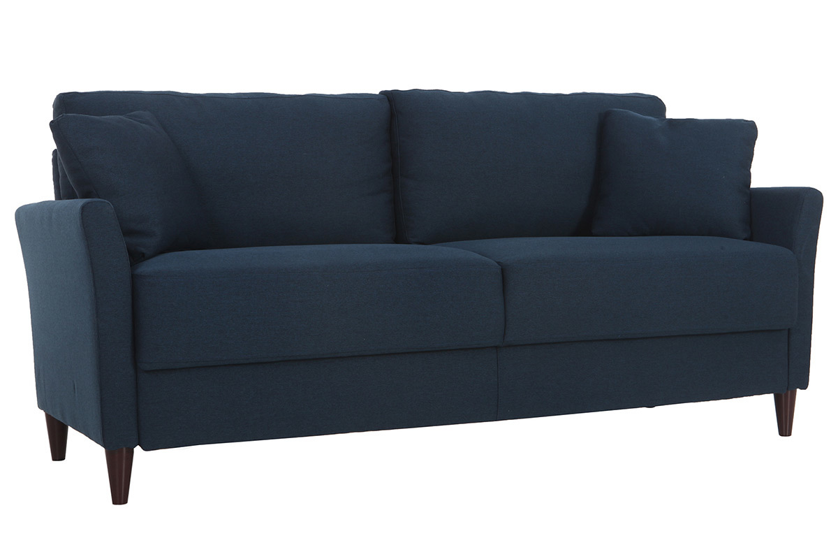 Design-Sofa 3-Sitzer aus dunkelblauem Stoff mit Stauraum MEDLEY