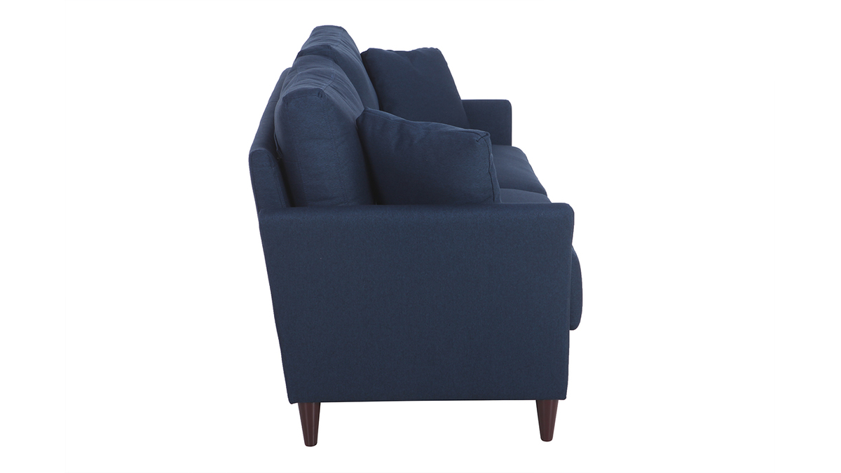 Design-Sofa 3-Sitzer aus dunkelblauem Stoff mit Stauraum MEDLEY
