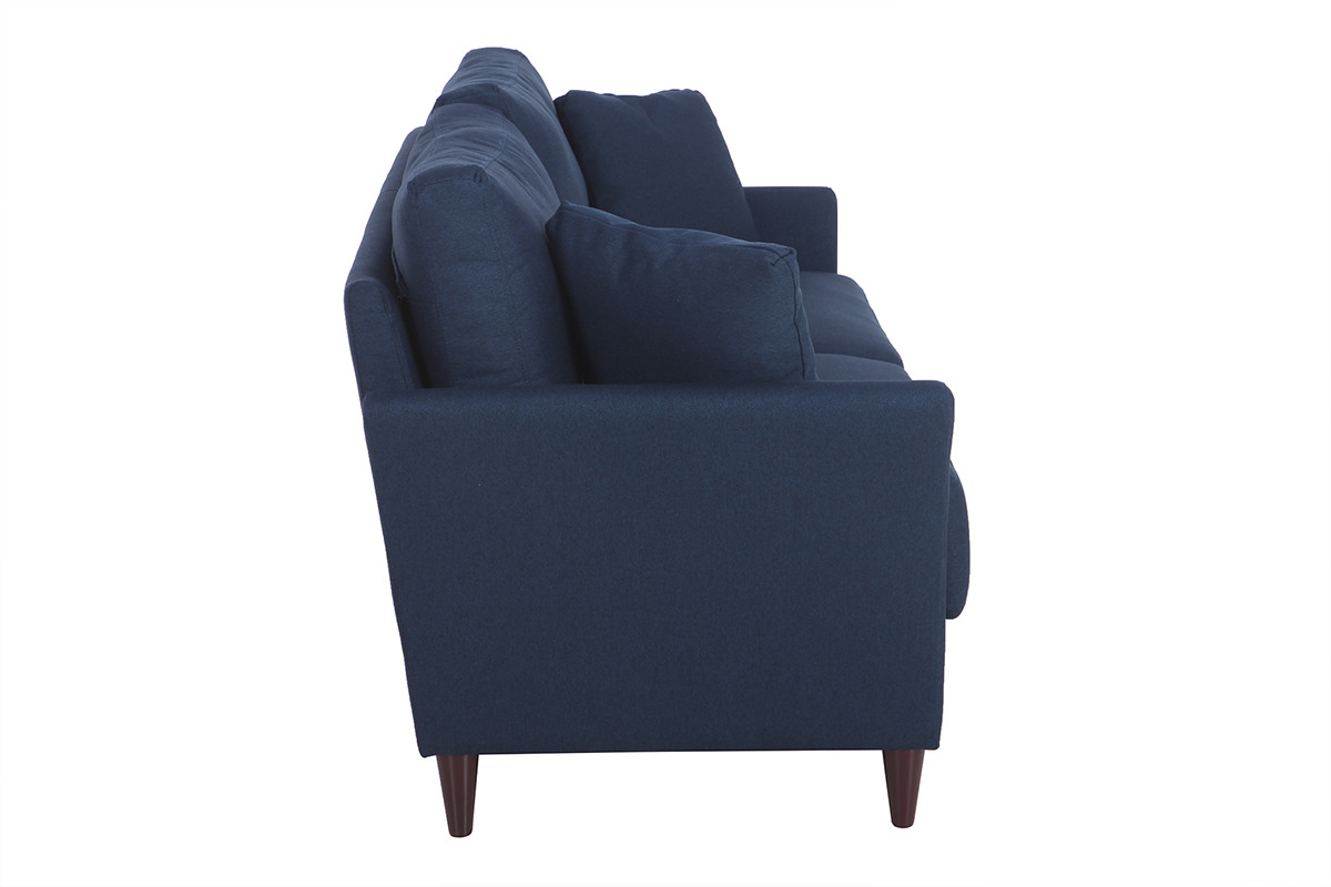 Design-Sofa 3-Sitzer aus dunkelblauem Stoff mit Stauraum MEDLEY