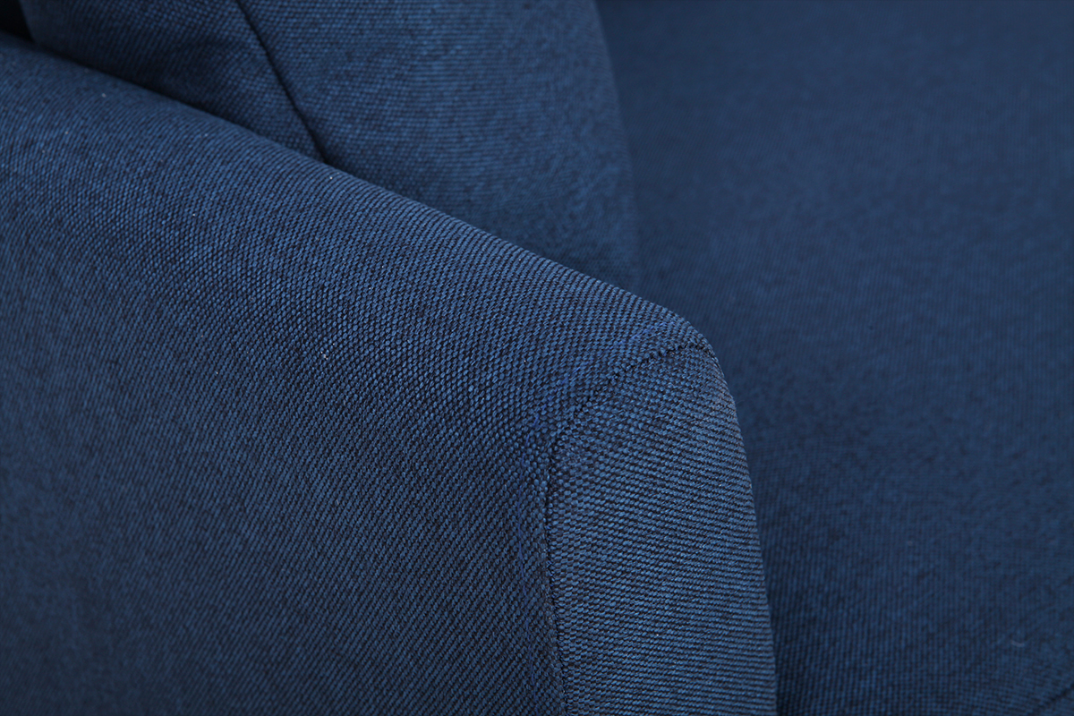 Design-Sofa 3-Sitzer aus dunkelblauem Stoff mit Stauraum MEDLEY