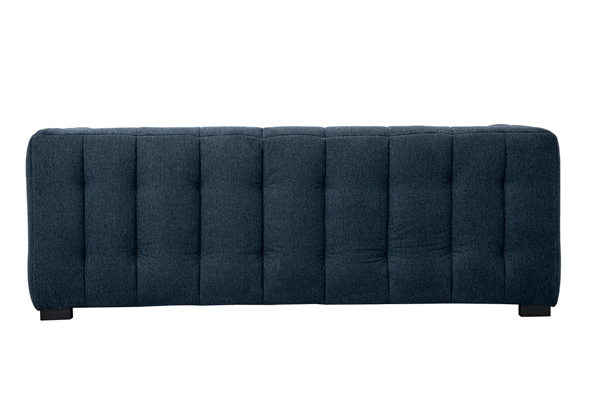 Design-Sofa 3-Sitzer aus dunkelblauem strukturiertem Samteffektstoff CORTO
