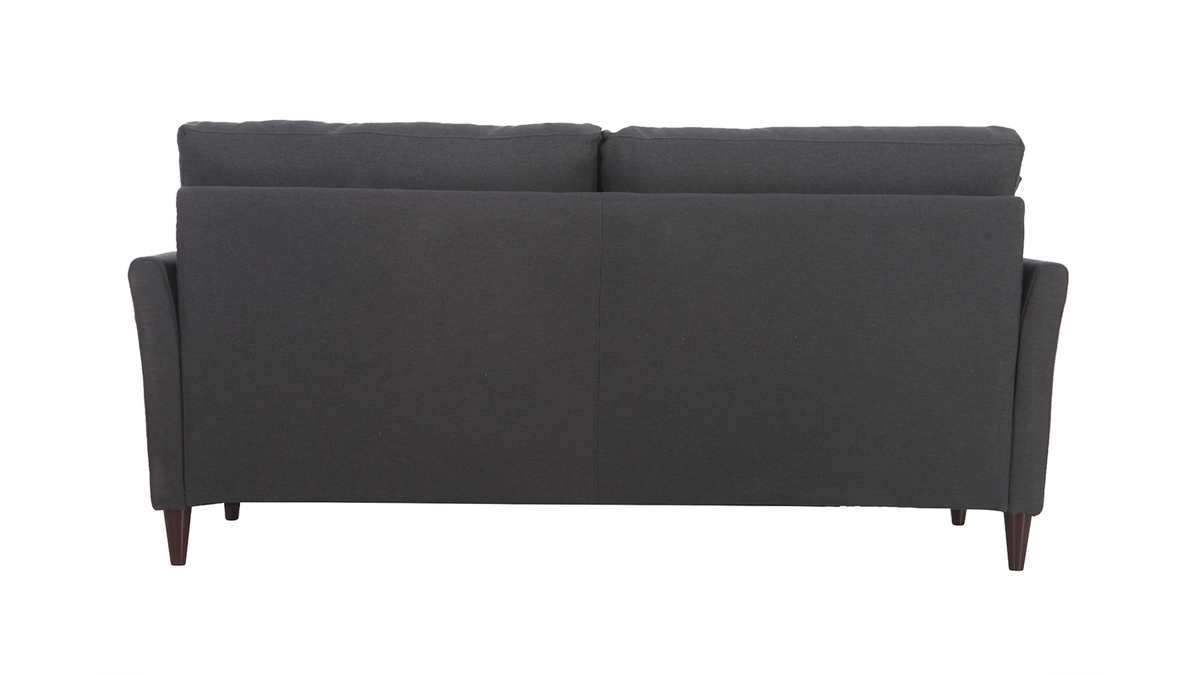 Design-Sofa 3-Sitzer aus dunkelgrauem Stoff mit Stauraum MEDLEY