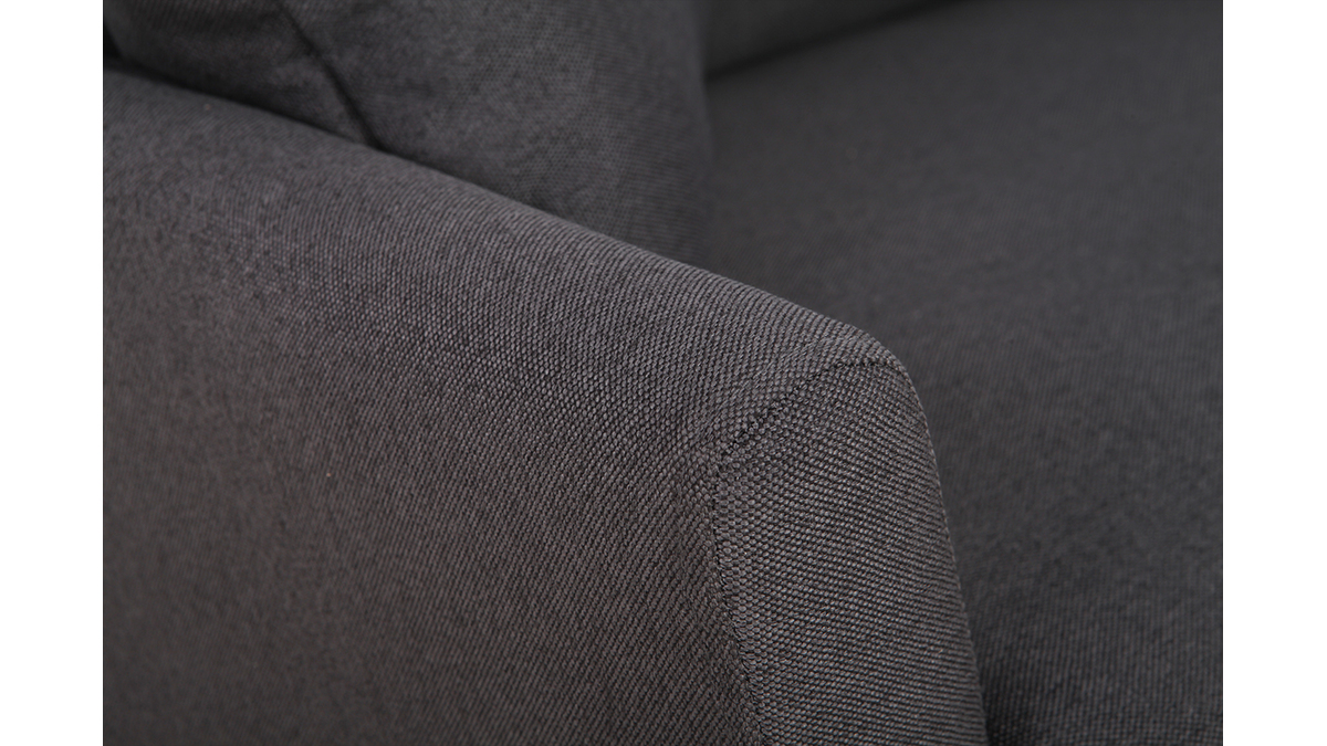 Design-Sofa 3-Sitzer aus dunkelgrauem Stoff mit Stauraum MEDLEY