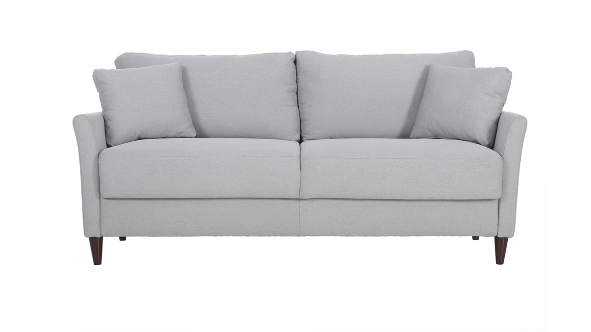 Design-Sofa 3-Sitzer aus hellgrauem Stoff mit Stauraum MEDLEY