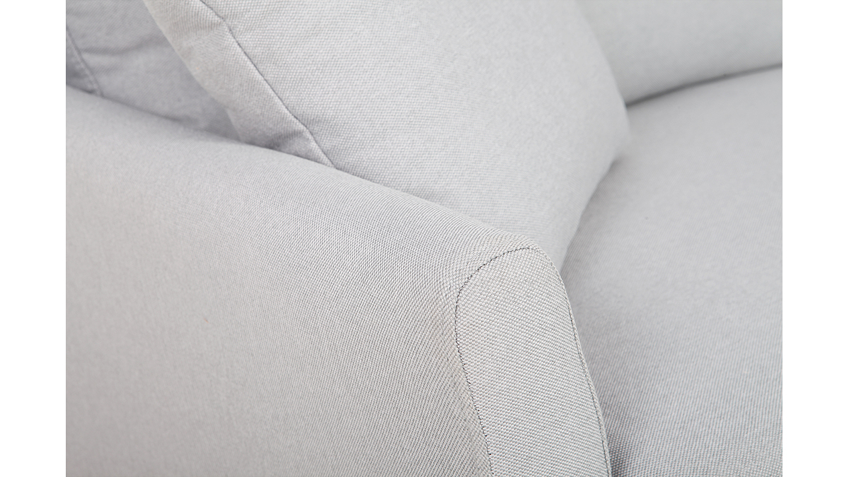 Design-Sofa 3-Sitzer aus hellgrauem Stoff mit Stauraum MEDLEY