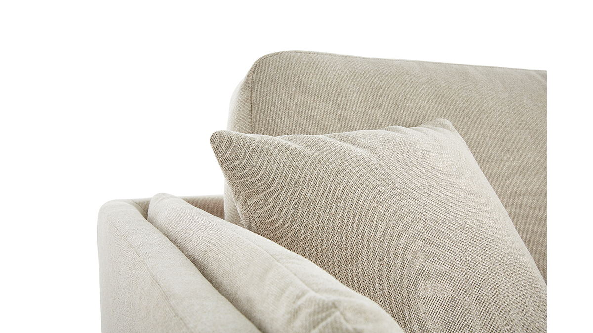 Design-Sofa 3-Sitzer aus naturbeigem Stoff VOGUE