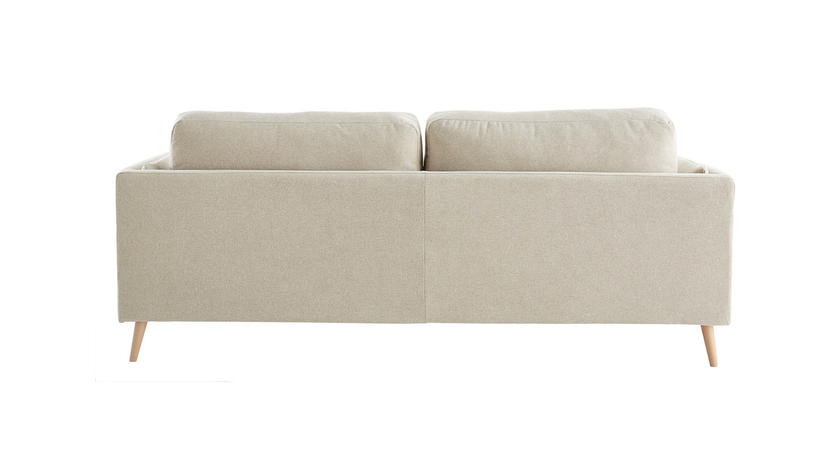 Design-Sofa 3-Sitzer aus naturbeigem Stoff VOGUE