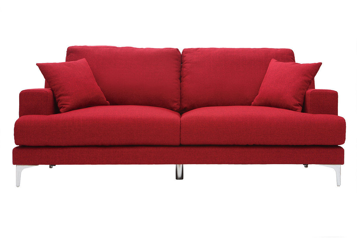 Design-Sofa 3-Sitzer aus rotem Stoff BOMEN
