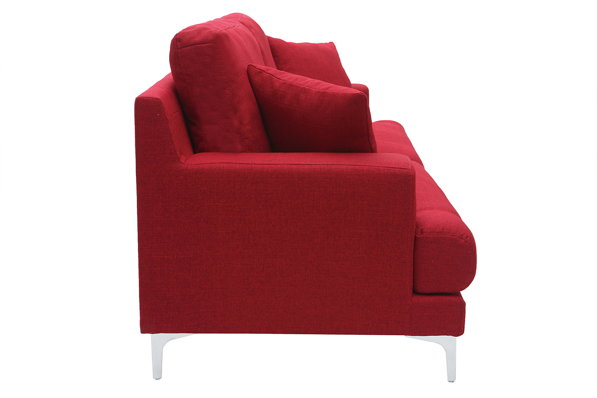 Design-Sofa 3-Sitzer aus rotem Stoff BOMEN