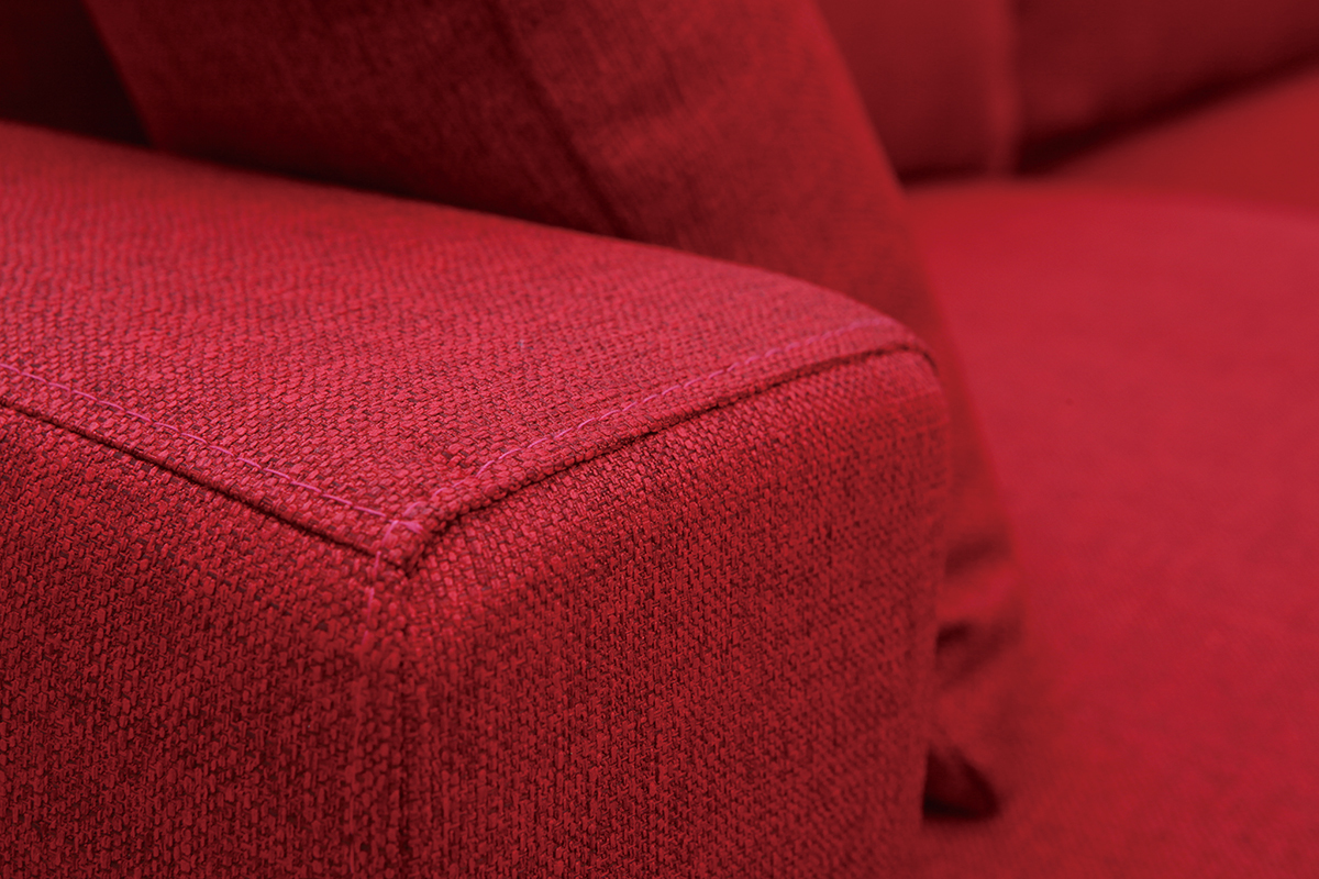 Design-Sofa 3-Sitzer aus rotem Stoff BOMEN