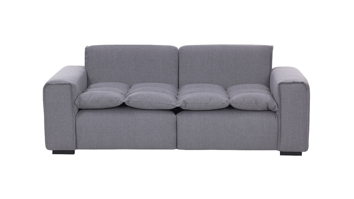 Design-Sofa 3-Sitzer Stoff Hellgrau MELLOW