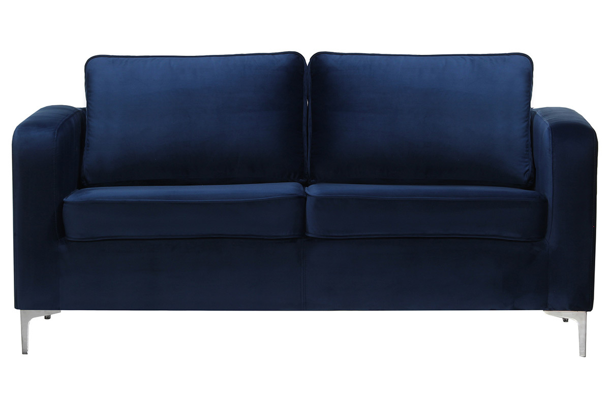 Design-Sofa 3-Sitzer Velours Dunkelblau HARRY