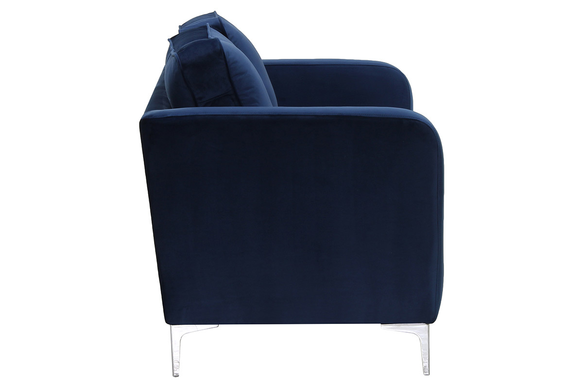 Design-Sofa 3-Sitzer Velours Dunkelblau HARRY