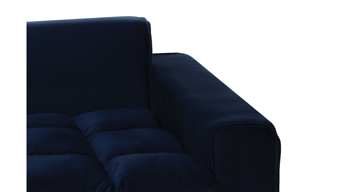 Design-Sofa 3-Sitzer Velours Dunkelblau MELLOW