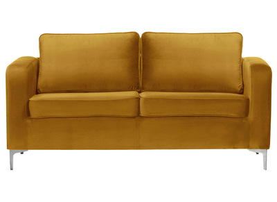 Design-Sofa 3-Sitzer Velours Goldfarben HARRY