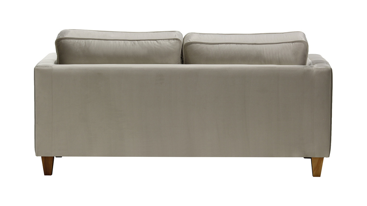 Design-Sofa 3-Sitzer Velours Hellgrau LYRIC