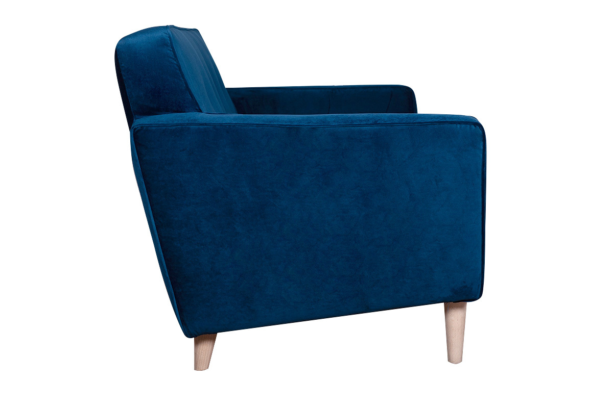 Design-Sofa 3 Sitzpltze nachtblaues Velours CIGALE